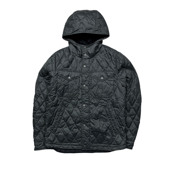 CP Company Grey Quilted Down Hooded Jacket - Medium