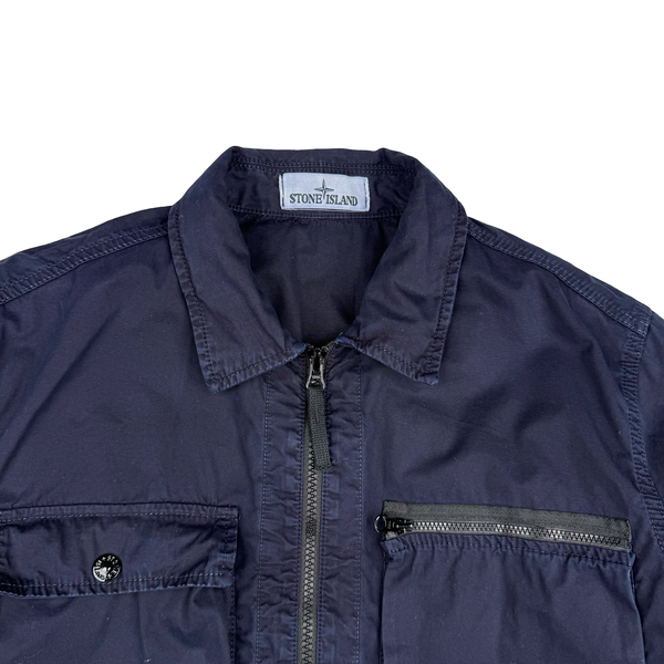 Stone Island 2017 Navy Garment Dyed Overshirt - Large