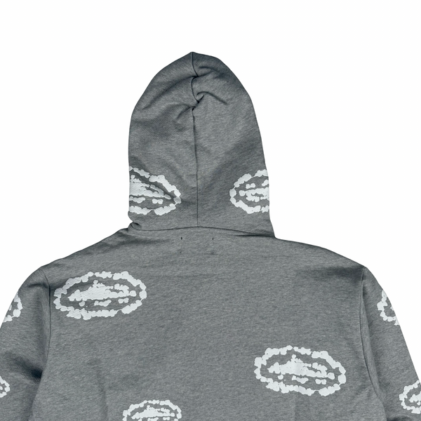 Denim Tears Grey Embossed Corteiz Tears Zip Hoodie Jumper - Small