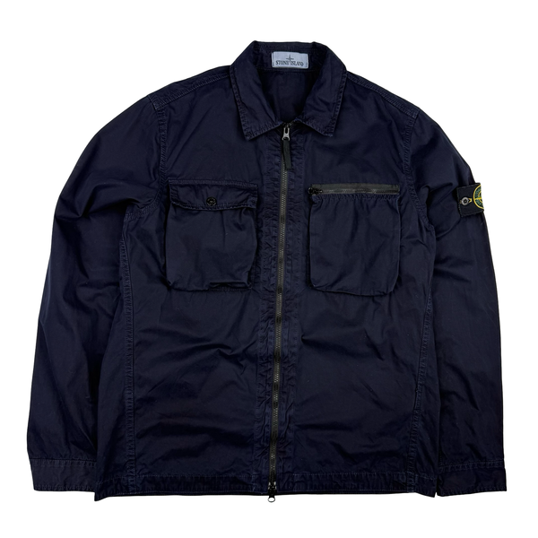 Stone Island 2017 Navy Garment Dyed Overshirt - Large
