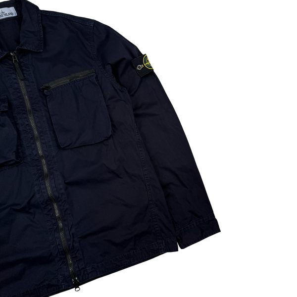 Stone Island 2017 Navy Garment Dyed Overshirt - Large