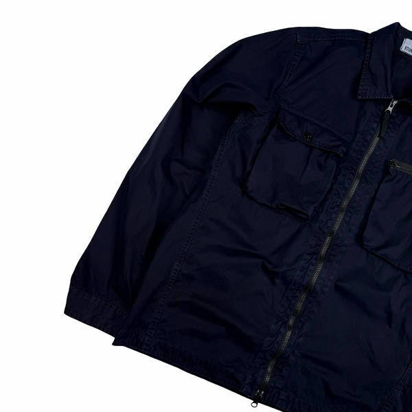 Stone Island 2017 Navy Garment Dyed Overshirt - Large