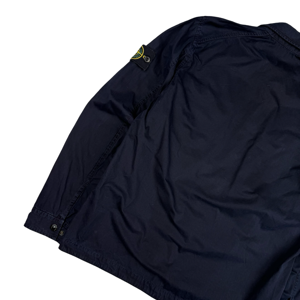 Stone Island 2017 Navy Garment Dyed Overshirt - Large