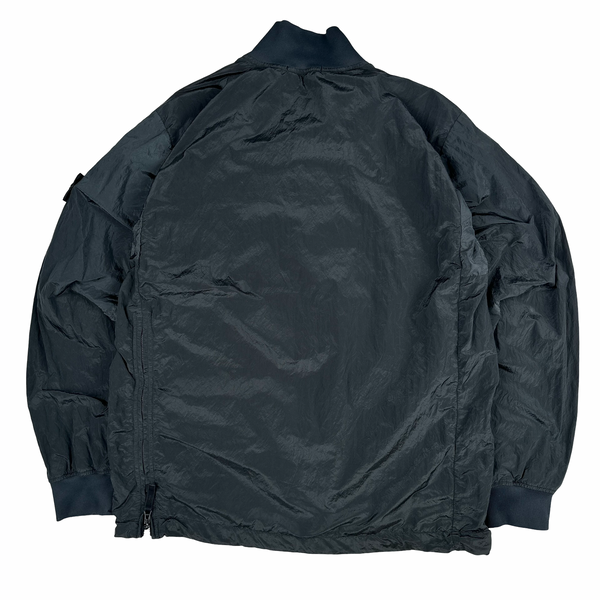 Stone Island 2017 Dark Green/Blue Nylon Metal Half Zip Pullover - Large