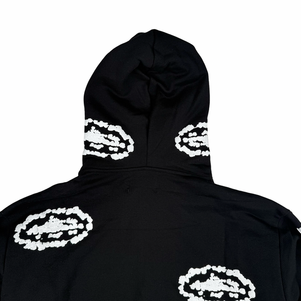 Denim Tears Black Embossed Corteiz Tears Zip Hoodie Jumper - Medium