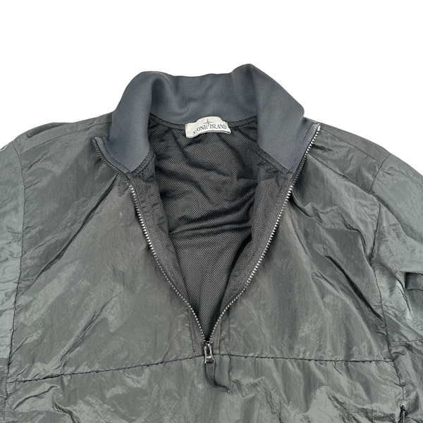 Stone Island 2017 Dark Green/Blue Nylon Metal Half Zip Pullover - Large