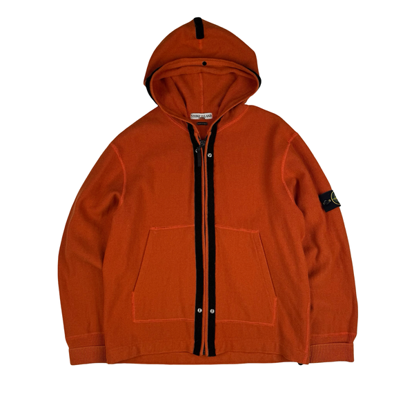 Stone Island Vintage 2004 Double Layer Navy/Orange Wool/ Nylon Windbreaker Jacket - Medium