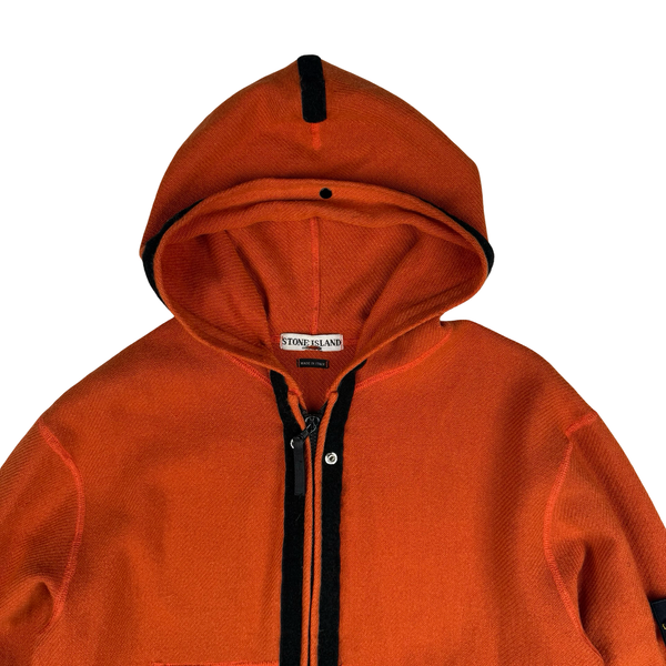 Stone Island Vintage 2004 Double Layer Navy/Orange Wool/ Nylon Windbreaker Jacket - Medium