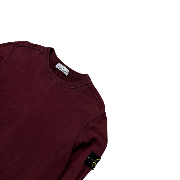 Stone Island 2017 Maroon Cotton Crewneck Sweatshirt - Medium