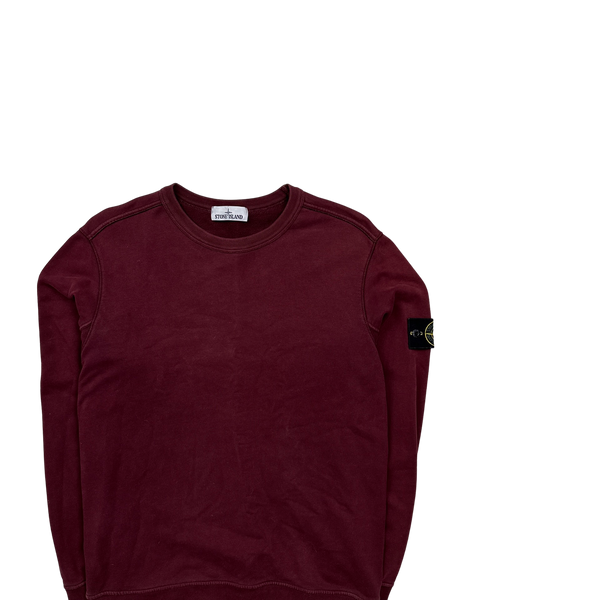 Stone Island 2017 Maroon Cotton Crewneck Sweatshirt - Medium