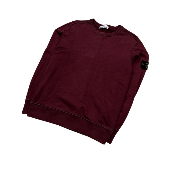 Stone Island 2017 Maroon Cotton Crewneck Sweatshirt - Medium