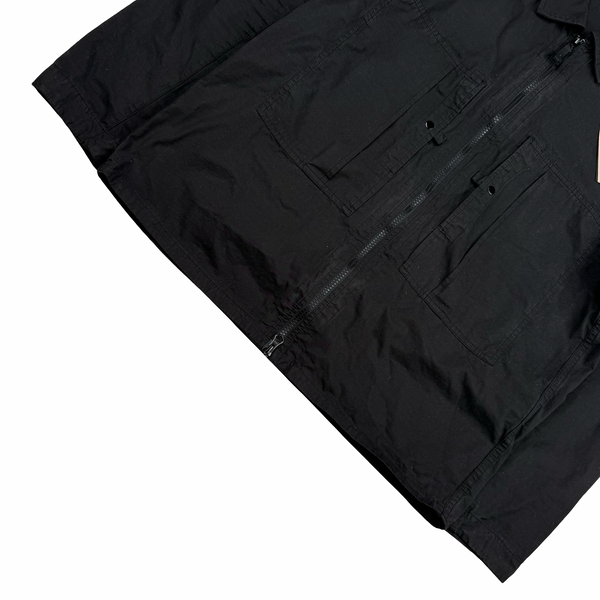 Stone Island 2026 Black Ripstop Cotton Full Zip Overshirt - Medium