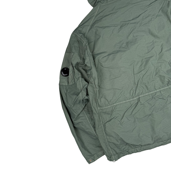 CP Company Sage Green Flatt Nylon Hooded Multi Pocket Goggle Jacket - Large