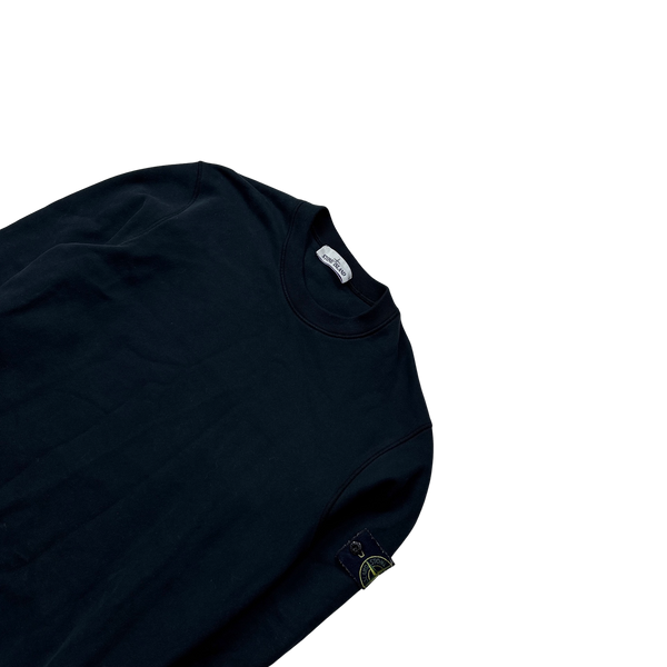 Stone Island 2021 Navy Cotton Crewneck Sweatshirt - Large