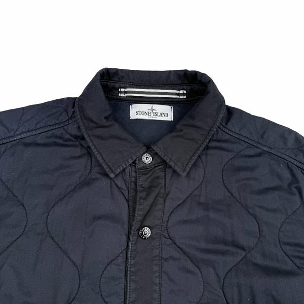 Stone Island Navy Cotton Quilted Overshirt - XXL