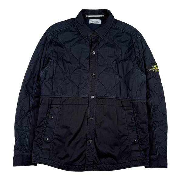 Stone Island Navy Cotton Quilted Overshirt - XXL