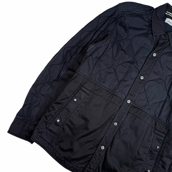 Stone Island Navy Cotton Quilted Overshirt - XXL
