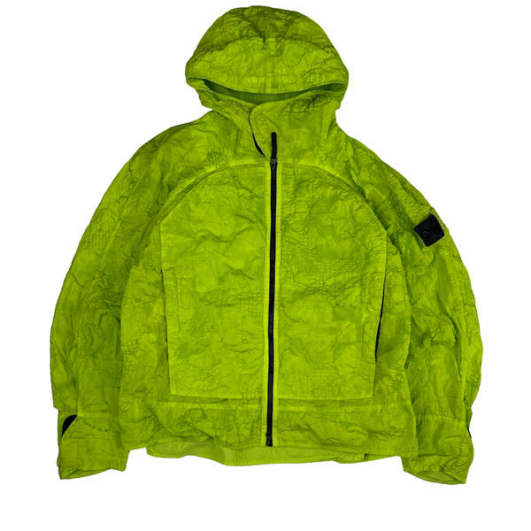 Stone Island Shadow Project 2022 Green Waffle Print Econyl Nylon Metal Jacket - Medium