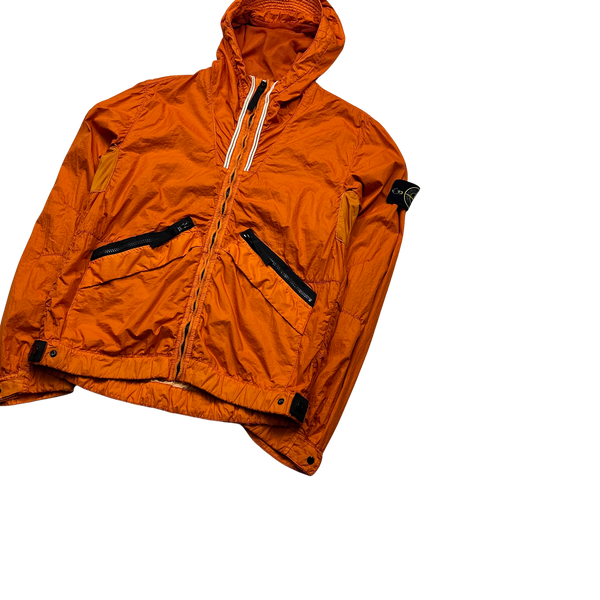 Stone Island 2012 Orange Membrana TC Hooded Jacket - Medium