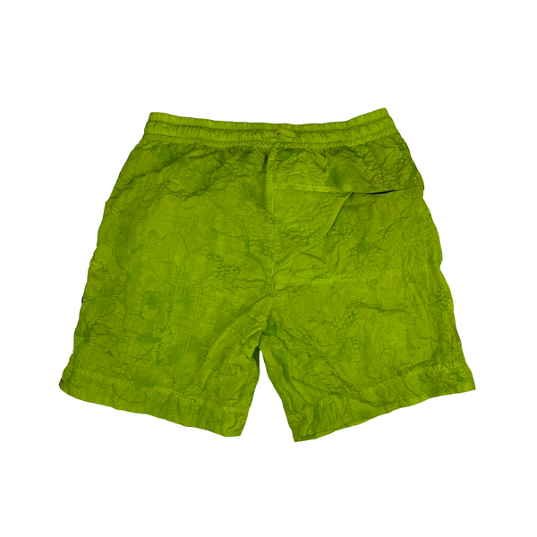 Stone Island Shadow Project 2022 Green Waffle Print Econyl Nylon Metal Shorts - Medium