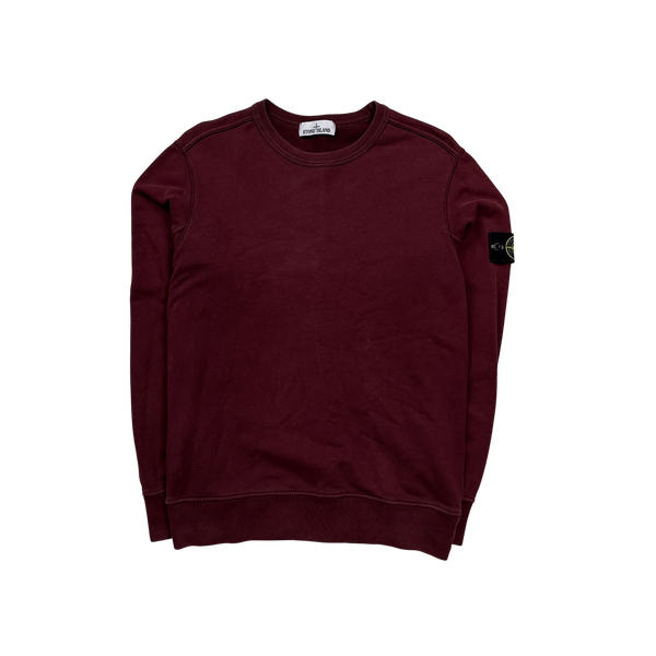 Stone Island 2017 Maroon Cotton Crewneck Sweatshirt - Medium