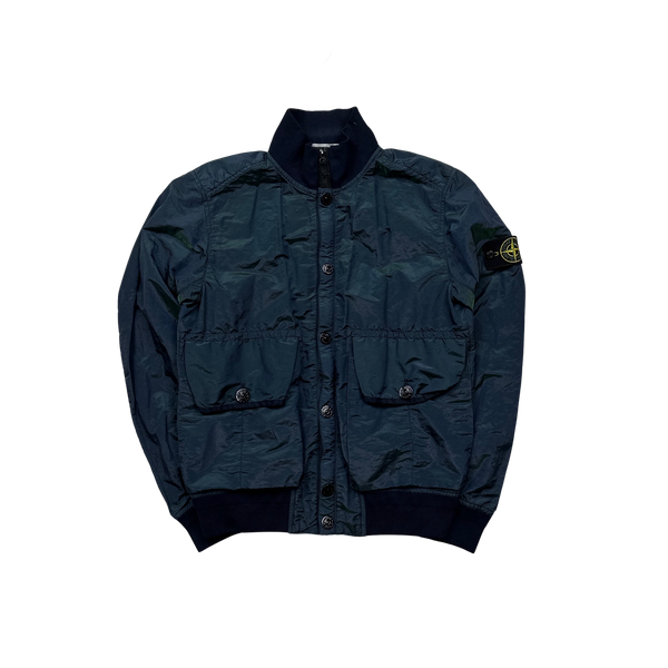 Stone Island 2017 Blue & Green Nylon Metal Colour Weft Jacket - Medium