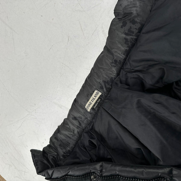 Stone Island 1999 Vintage Black Micro Light Puffer Jacket - Medium