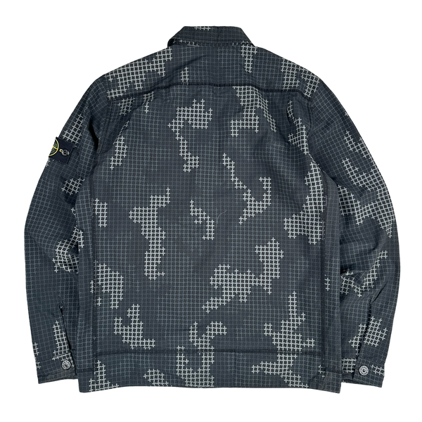 Stone Island 2017 Digital Camo Reflective Cotton Button up Overshirt  - Large