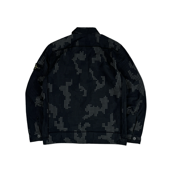 Stone Island 2017 Digital Camo Reflective Cotton Button up Overshirt  - Large
