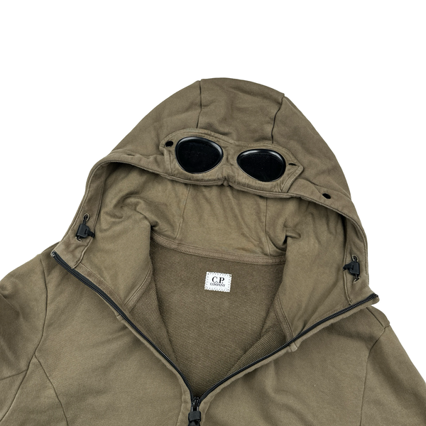 CP Company Khaki Cotton Goggle Hoodie - Medium