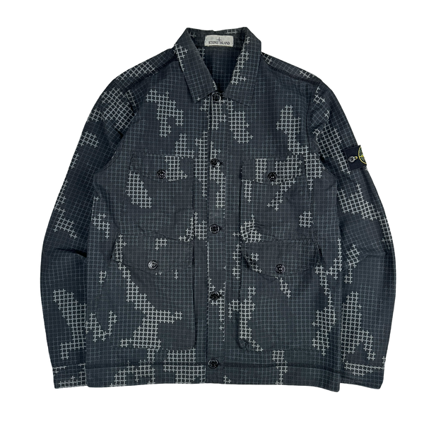 Stone Island 2017 Digital Camo Reflective Cotton Button up Overshirt  - Large