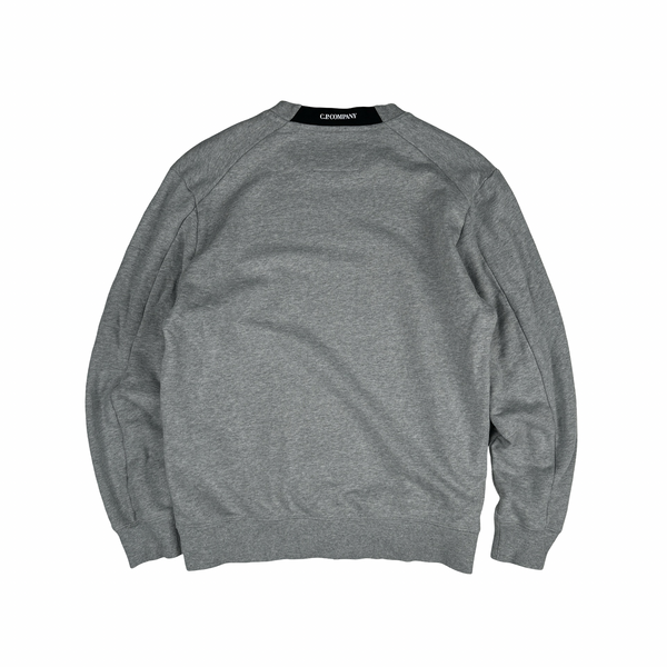 CP Company Grey Cotton Lens Viewer Crewneck - XL
