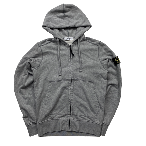 Stone Island 2019 Grey Cotton Zipped Hoodie - Small