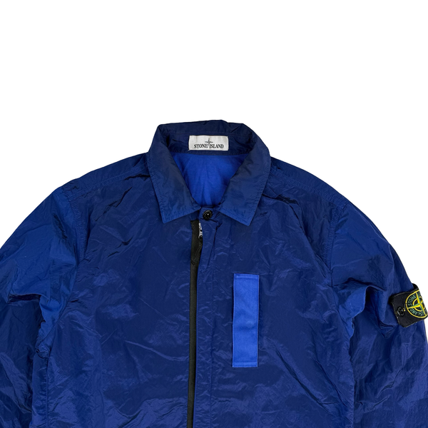 Stone Island 2017 Blue Nylon Metal Shimmer Overshirt - Medium