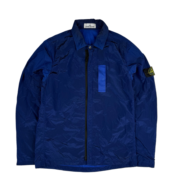 Stone Island 2017 Blue Nylon Metal Shimmer Overshirt - Medium