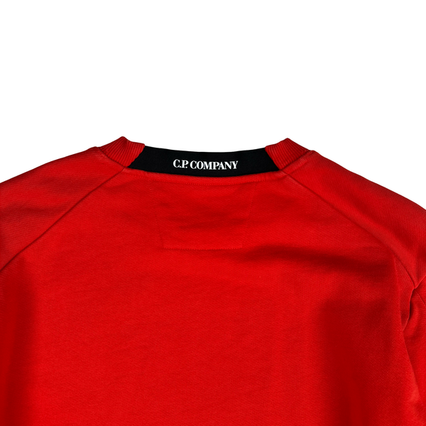 CP Company Bright Orange Cotton Lens Viewer Crewneck - Small