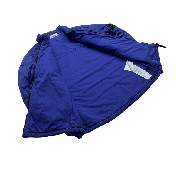 Stone Island Blue Micro Yarn Nylon Lined Overshirt Jacket - XL
