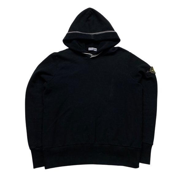 Stone Island 2010 Black Thick Cotton Pullover Hoodie - XL