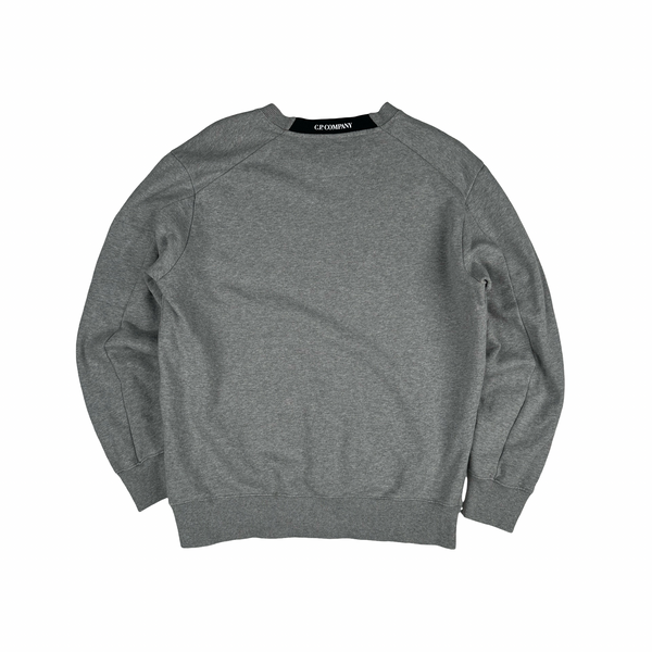 CP Company Grey Cotton Lens Viewer Crewneck - Medium