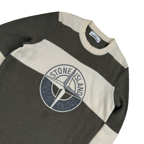 Stone Island 2018 Embroidered Knit Wool Jumper - Medium