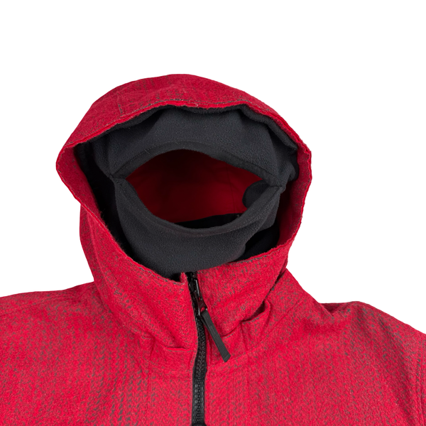 Stone Island 2022 Red Needle Punched Reflective Balaclava Jacket - Medium