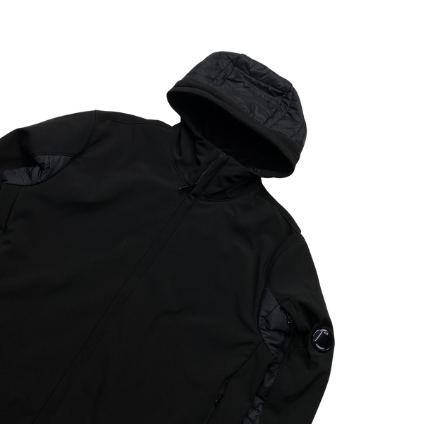 CP Company Black Hybrid Padded Soft Shell Jacket - XXL
