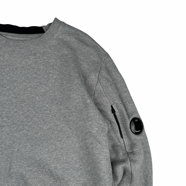 CP Company Grey Cotton Lens Viewer Crewneck - Medium