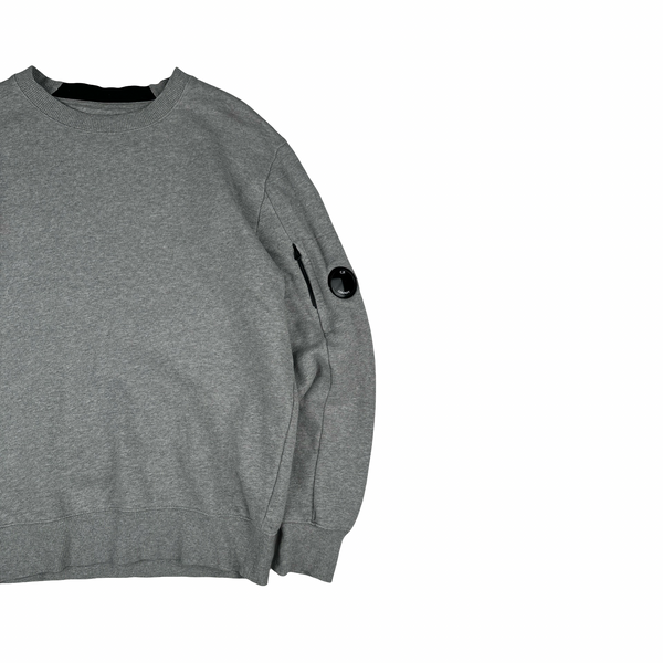 CP Company Grey Cotton Lens Viewer Crewneck - Medium