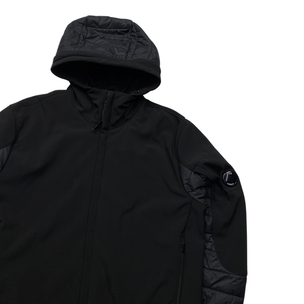 CP Company Black Hybrid Padded Soft Shell Jacket - XXL