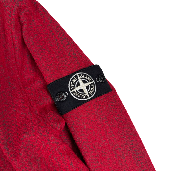 Stone Island 2022 Red Needle Punched Reflective Balaclava Jacket - Medium