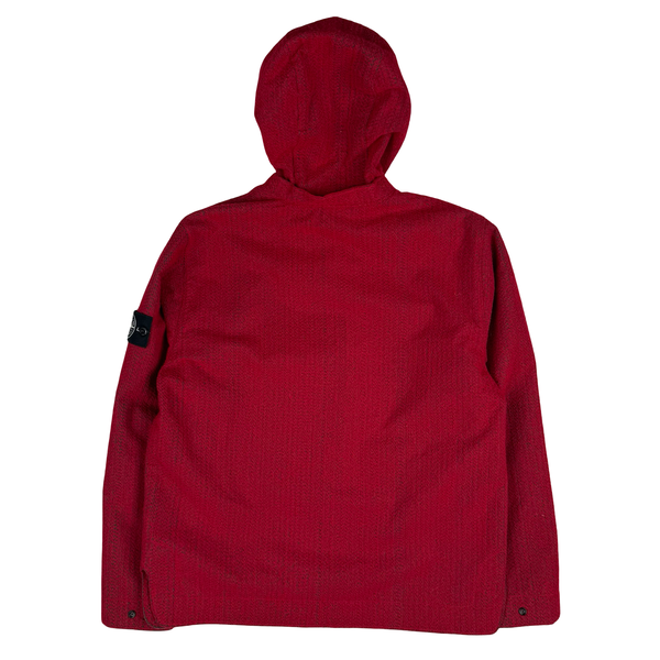 Stone Island 2022 Red Needle Punched Reflective Balaclava Jacket - Medium