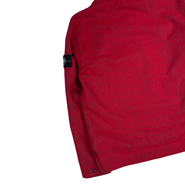 Stone Island 2022 Red Needle Punched Reflective Balaclava Jacket - Medium
