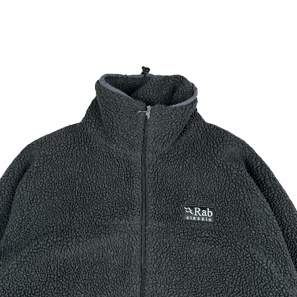 RAB Classic Black Zipped Fleece Hoodie - Medium