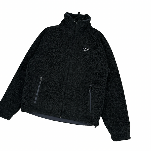 RAB Classic Black Zipped Fleece Hoodie - Medium